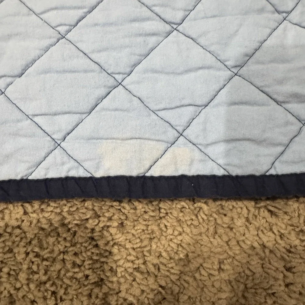 Pottery Barn Kids Orange Blue Gray Block Stripe Quilt Comforter Sham Twin XL Ful